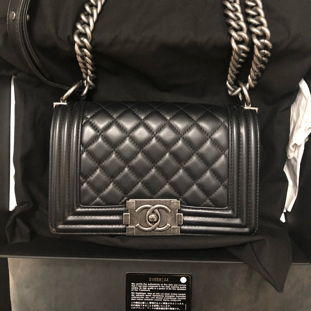 AUTHENTIC WITH TAGS Chanel Lambskin Boy Bag